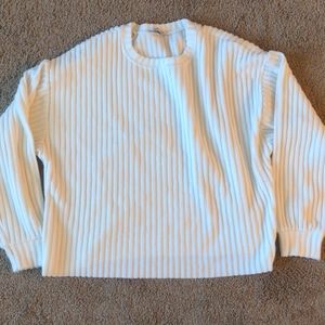 Zara TRF Ribbed Knit Crewneck Sweater